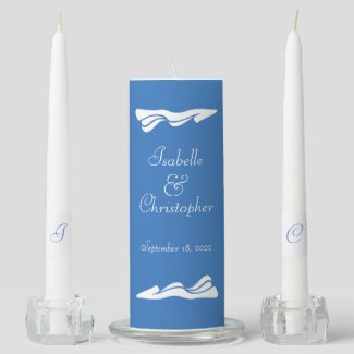 Blue Wedding Unity Candle Set