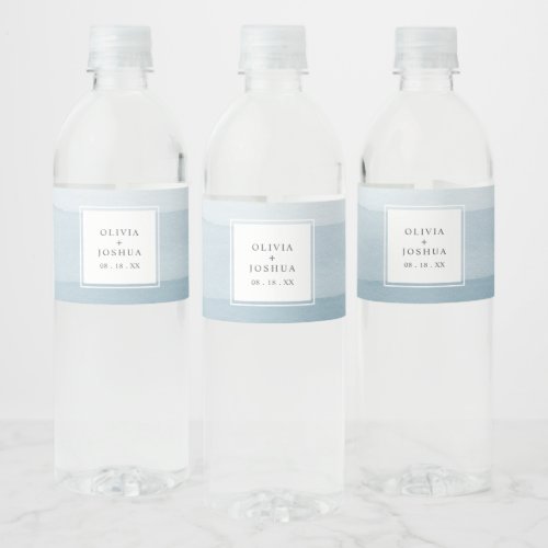 Blue Wedding Water Bottle Label