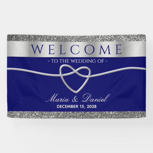 Blue Wedding Welcome Banner