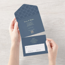 Blue wedding with Latticework Pattern