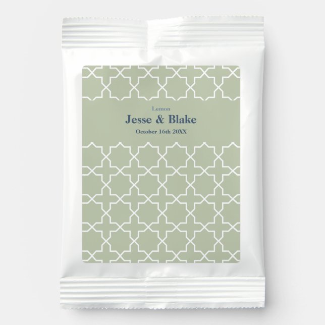 Blue Wedding with Latticework Pattern Lemonade Drink Mix (Front)