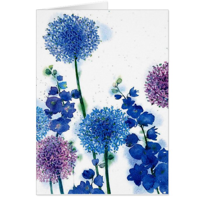 Blue Weeds Greeting Card