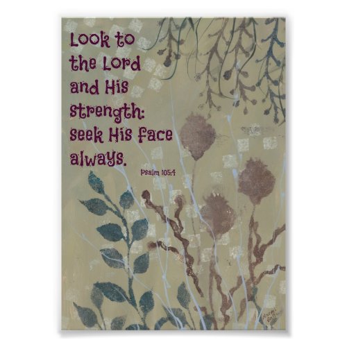 Blue Weeds with a Bible Verse Photo Print