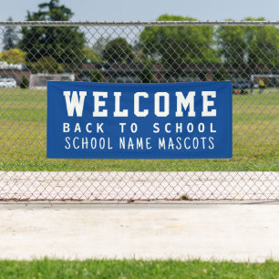 Blue   Welcome Back to School Mascot Banner
