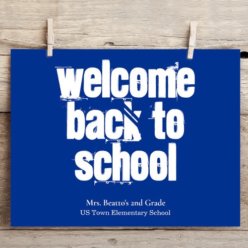 Blue Welcome Back to School Postcard