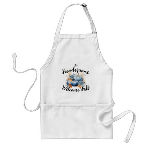 Blue Welcome Fall Personalized Toss Pillow Adult Apron