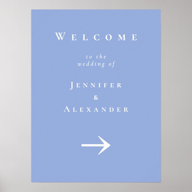Blue Welcome to Wedding Sign (Front)