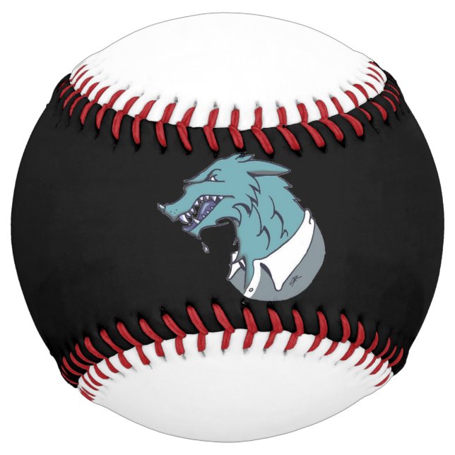 Blue Werewolf black and white softball (Front)