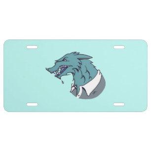 Blue Werewolf blue aluminum car license plate