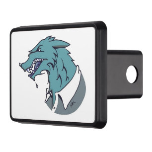 Blue Werewolf white hitch cover receiver