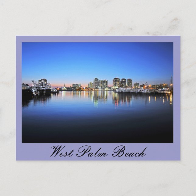 Blue West Palm Beach Postcard (Front)