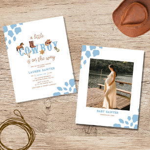 Blue Western Cowboy Boy Baby Shower Invitation