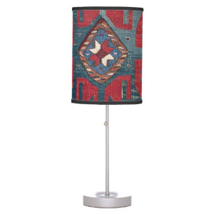 Blue Western Santa Fe Cowboy Style Ornate Table Lamp