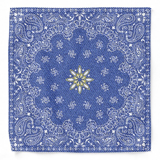 Blue Western Style Bandana (Front)