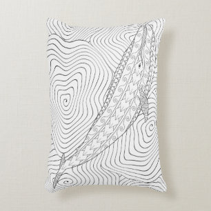Blue Whale Adult Coloring Pillow