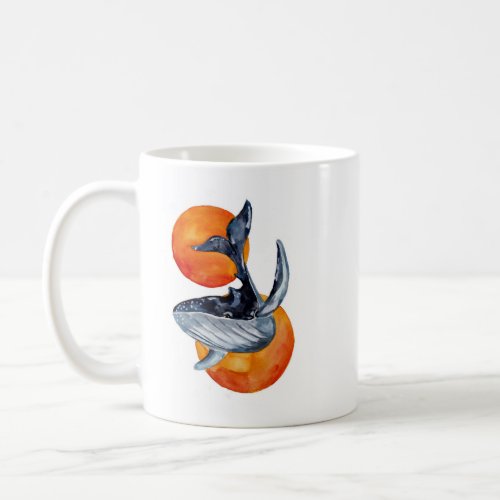 Blue Whale and Golden Balls Coffee Mug