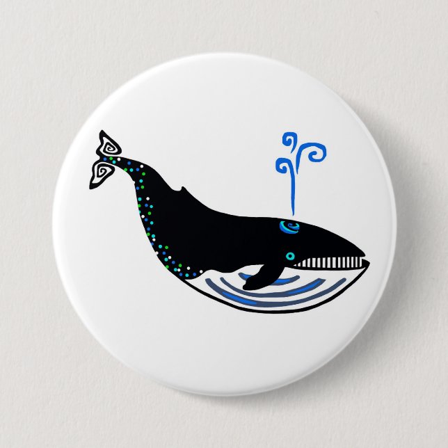  Blue WHALE- Animal activist -Wildlife - Nature - Button (Front)