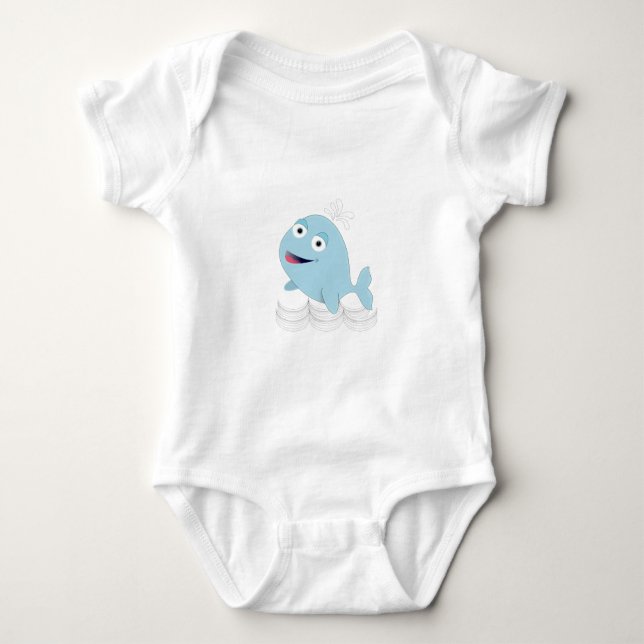 Blue Whale Baby Bodysuit (Front)
