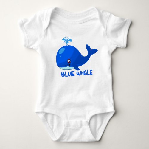 Blue whale  baby bodysuit
