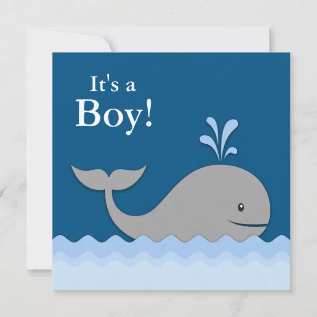 Blue Whale Baby Shower Invitation | Zazzle