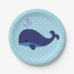 Blue Whale Baby Shower Paper Plates at Zazzle