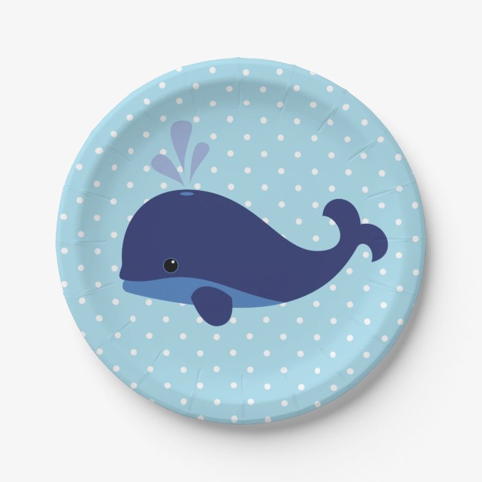 Blue Whale Baby Shower Paper Plates Zazzle
