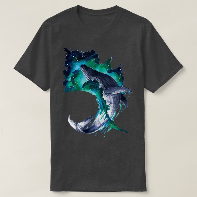 Blue whale Baleen Ocean wave aerial view T-Shirt (Design Front)