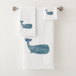 Blue Whale Bath Towel Set at Zazzle