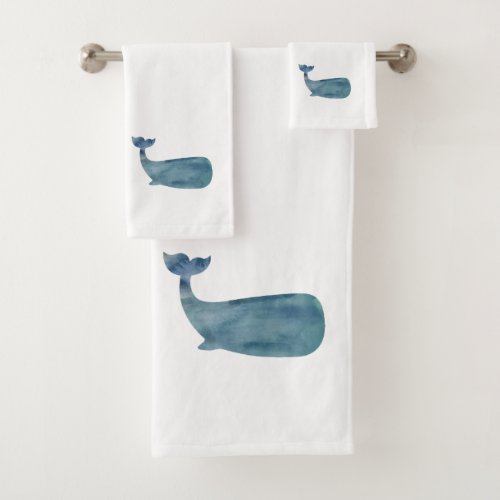 Blue Whale Bath Towel Set