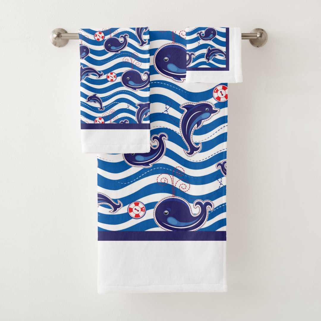 Blue Whale Bath Towel Set Zazzle