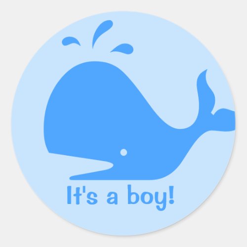 Blue whale cartoon small stickers for baby showers