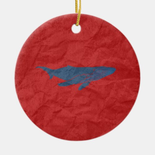 Blue Whale Ceramic Ornament