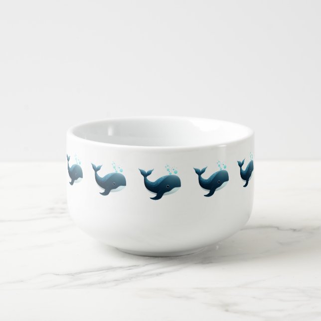 blue whale coyote Soup Mug  (Front)