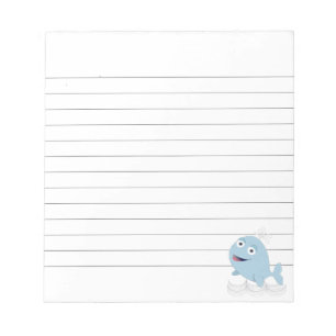 Blue Whale Custom Lined Notepad