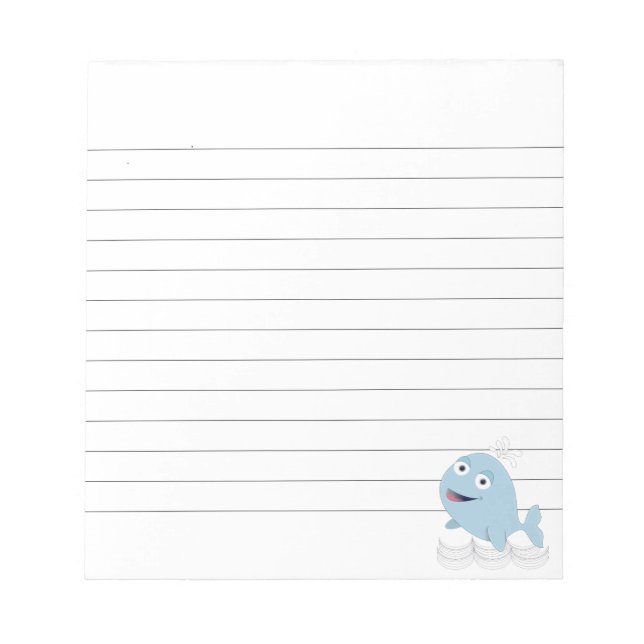 Blue Whale Custom Lined  Notepad (Front)