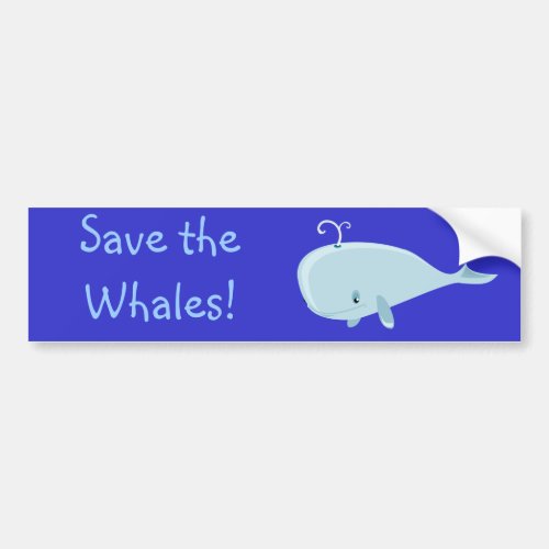Blue Whale Custom Text Bumper Sticker