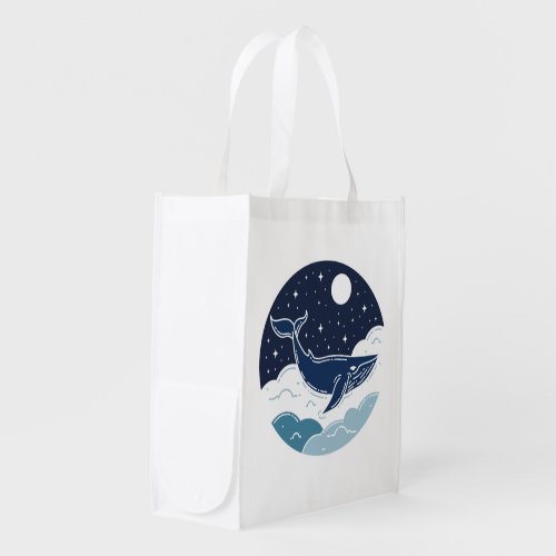 Blue Whale Dream Grocery Bag