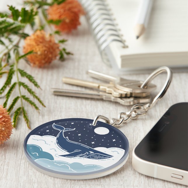 Blue Whale Dream Keychain (Front Right)