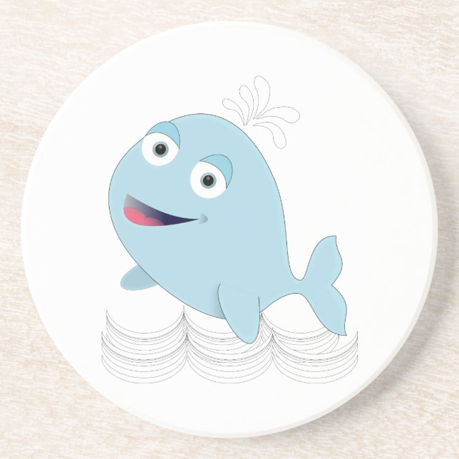 Blue Whale Drink Coaster (Front)