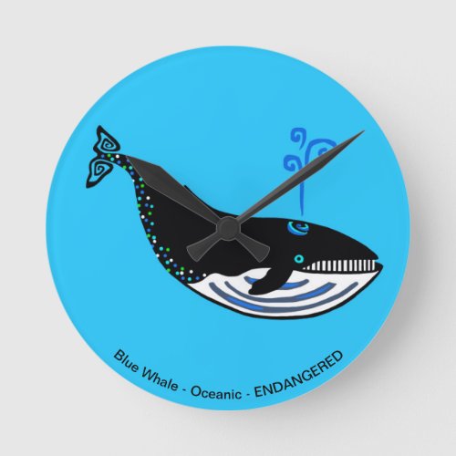 _ Blue WHALE _ Endangered animal _ Conservation _ Round Clock