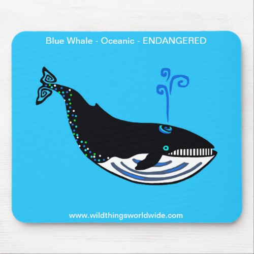  Blue WHALE_ Endangered animal _ Nature _ blue Mouse Pad