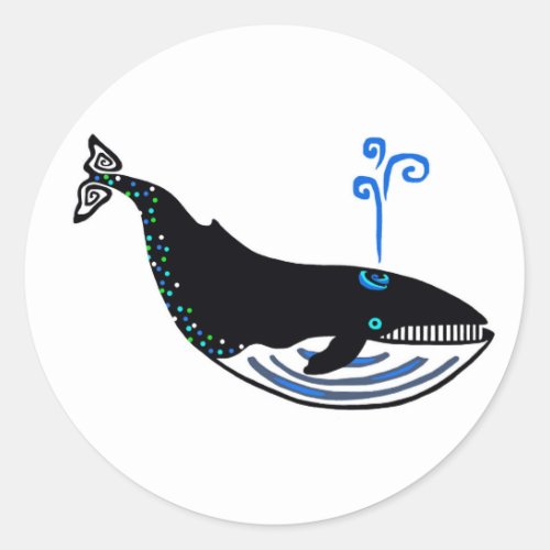  Blue WHALE _ Endangered animal _ Wildlife_Sticker Classic Round Sticker