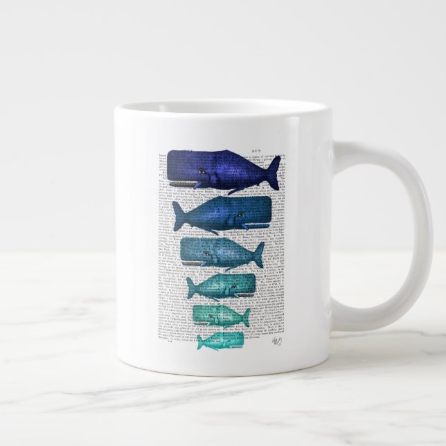 Blue Whale Family Giant Coffee Mug (Right)
