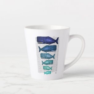 Blue Whale Family Latte Mug