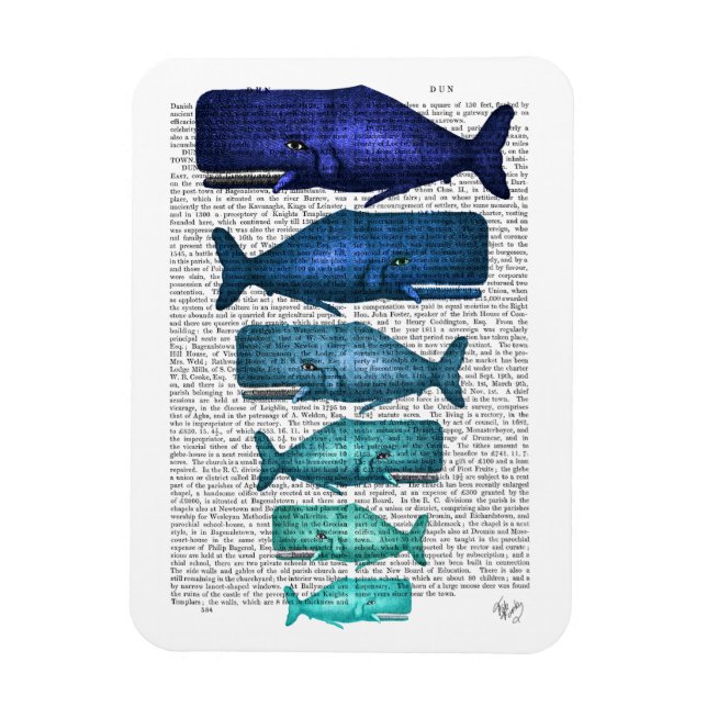 Blue Whale Family Magnet (Vertical)