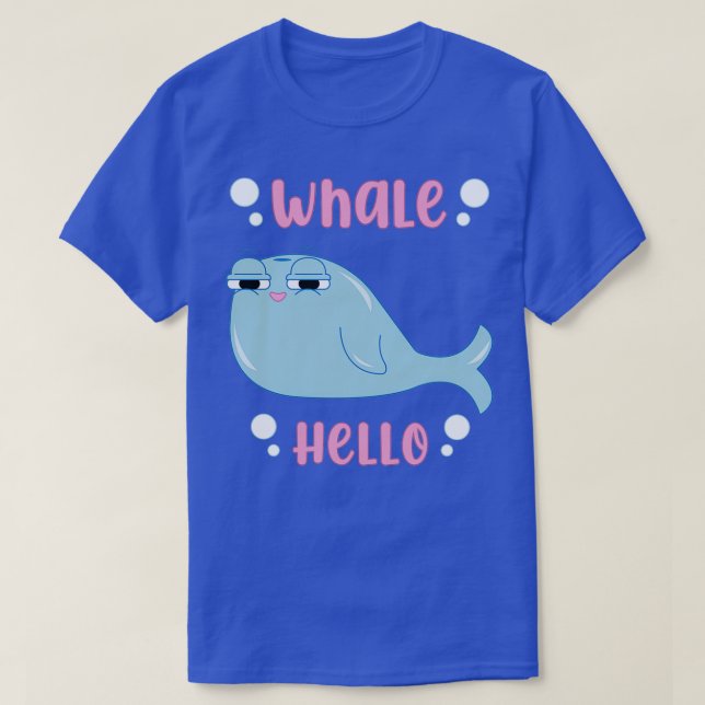Blue whale flirting T-Shirt (Design Front)