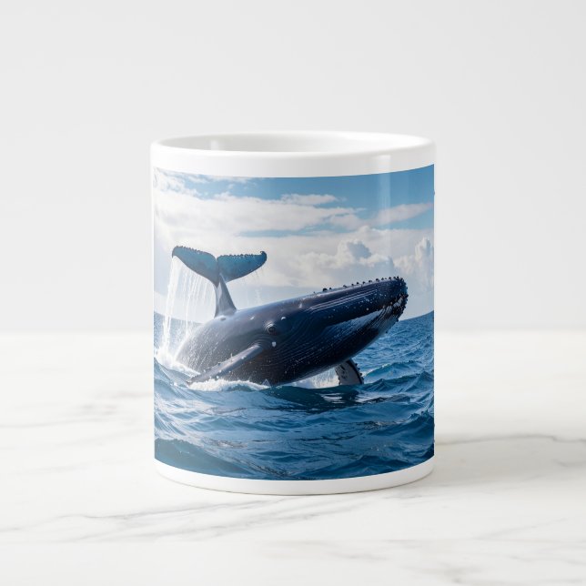 blue whale giant coffee mug (Front)