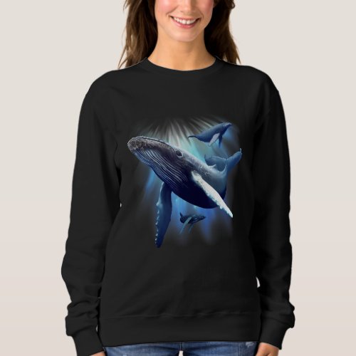 Blue Whale Humpback Marine Sea Animal Ocean Save W Sweatshirt