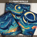 Blue whale in a blue Van gogh world Wrapping Paper Sheets<br><div class="desc">Immerse yourself in the wild beauty of nature with our exclusive animal-themed decoupage images. You'll love the lifelike details and vibrant colors that bring these creatures to life. Whether you're creating cards,  scrapbook layouts,  or home decor,  these designs will add a touch of wildlife charm to your projects.</div>