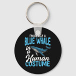 Blue Whale In Human Costume Funny  Keychain